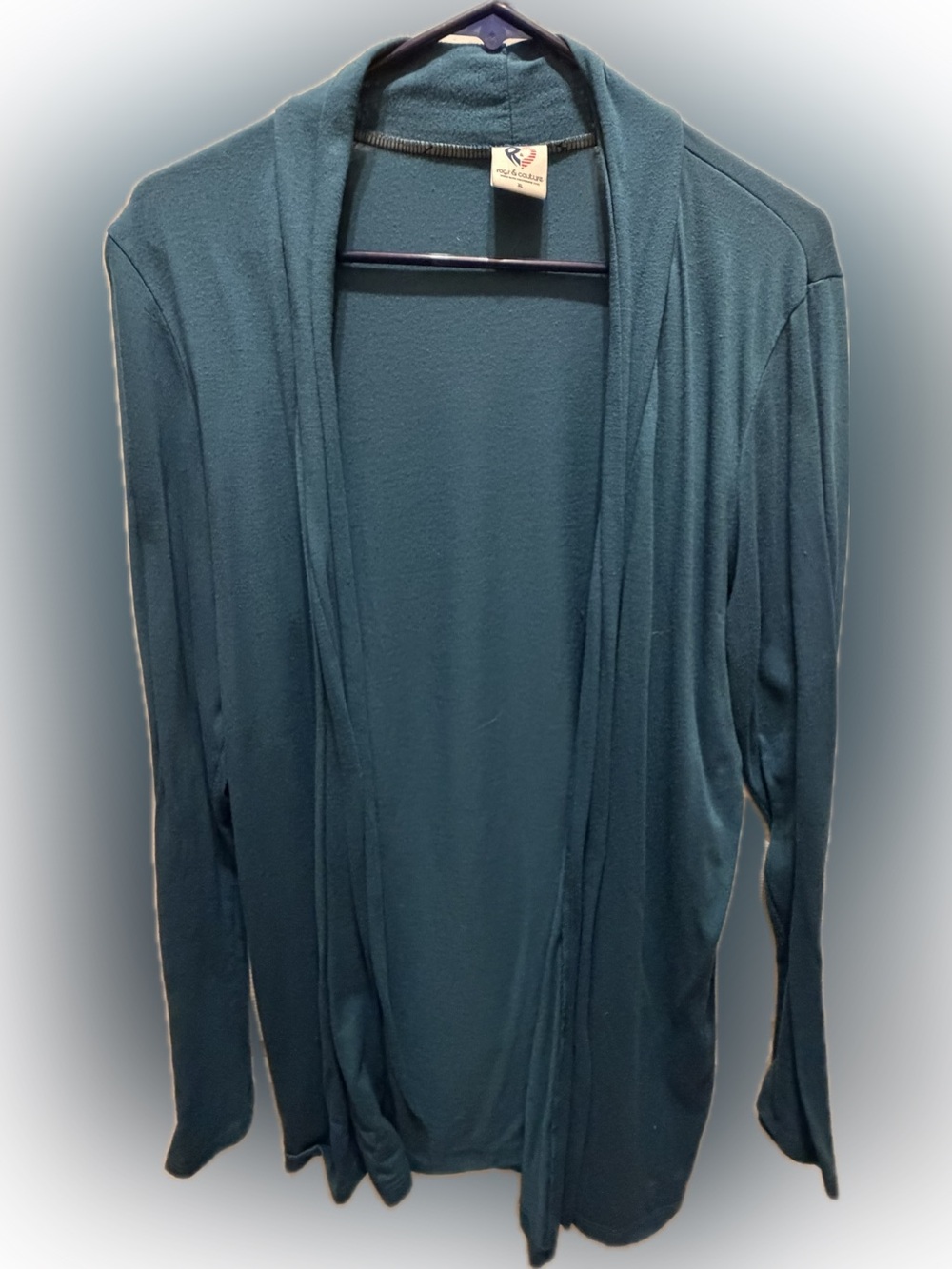 Rags and Couture Teal Open-Front Cardigan Jacket